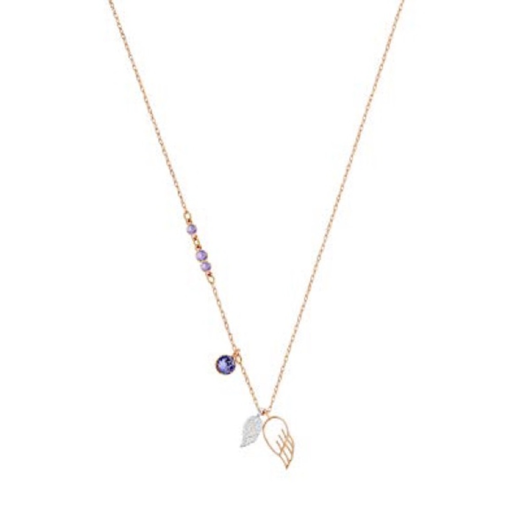 Swarovski Duo wing pendant rose gold necklace